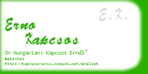 erno kapcsos business card